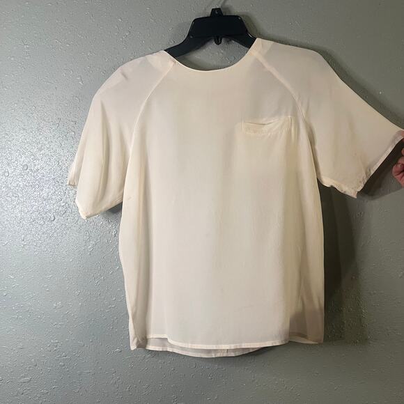 Vtg Laura & Jane Collection Womens Silk Blouse w/Pocket M Old Money Workwear - Picture 2 of 11